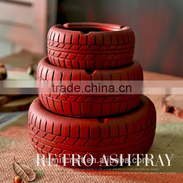 Cement Round Tire Shaped Vintage Wholesale Cigar Ashtray photo-6
