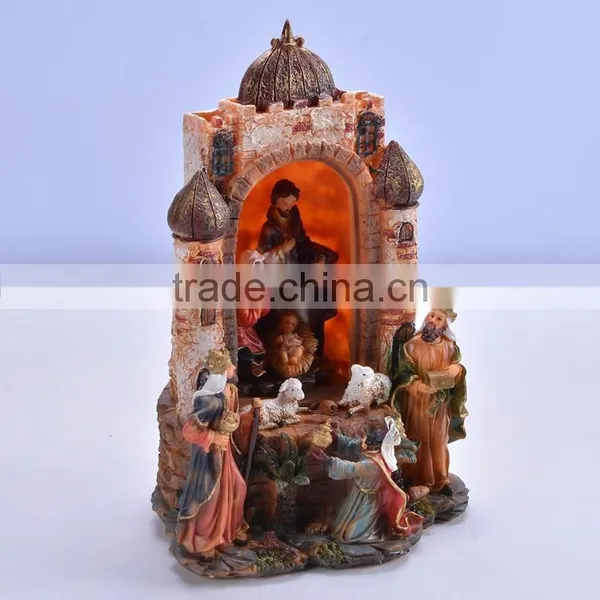 Resin Religious Indoor Ornaments Bethlehem Scene Christmas Nativity Set photo-4