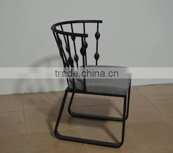 New Design High Back Iron Black Color Outdoor Metal Industrial Chair photo-4