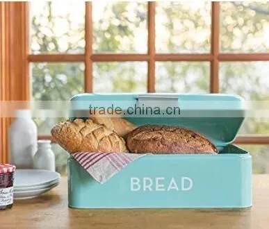 Bright Color Vintage Metal Bread Storage Box/Bread Canister/Metal Bread Tin photo-5