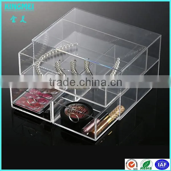 Customize Your Size and Logo Transparent Wholesale 3 Drawers Acrylic Jewelry Universal Box photo-6
