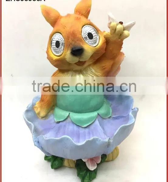 Resin Home Decor Rabbit Bath for Bird, Solar Garden Light photo-4