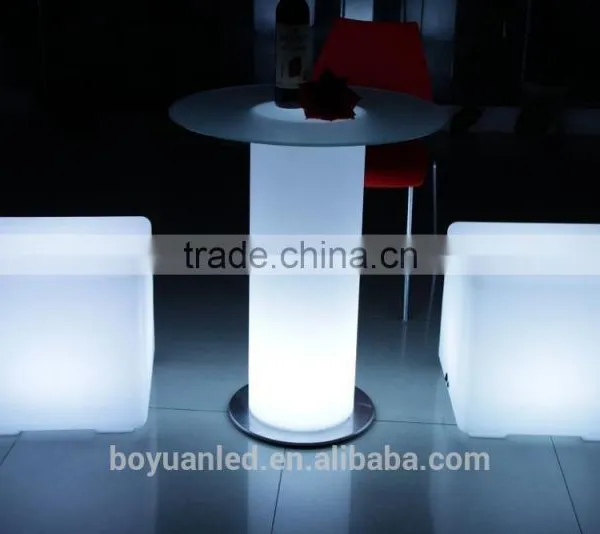 Hot Sale Led Luminous Round-shaped Glass Top Dining Table photo-4