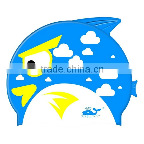 Custom Multi Printed Silicone Cartoon Swimming Cap for Kids photo-2
