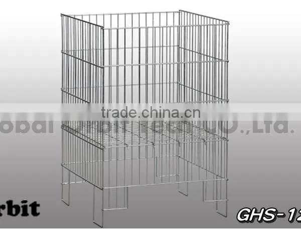 Service Supplies Folding Stackable Container Wire Mesh Basket Warehouse Cage photo-3