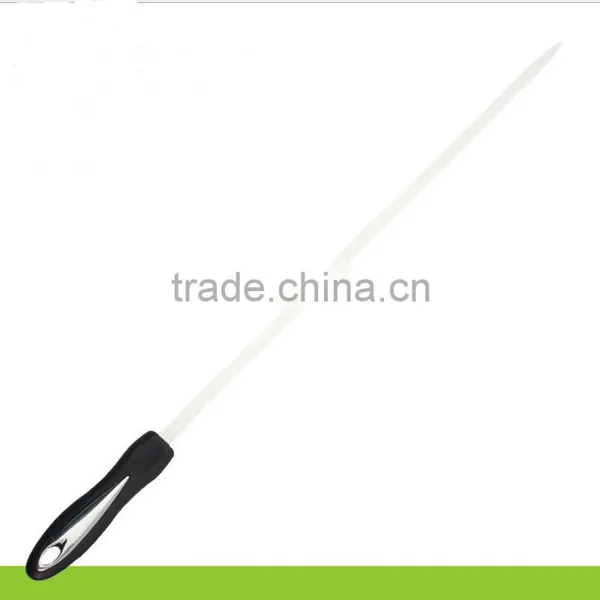 Stainless Steel Metal Wooden Handle Food Grade Rotating BBQ Skewer photo-3