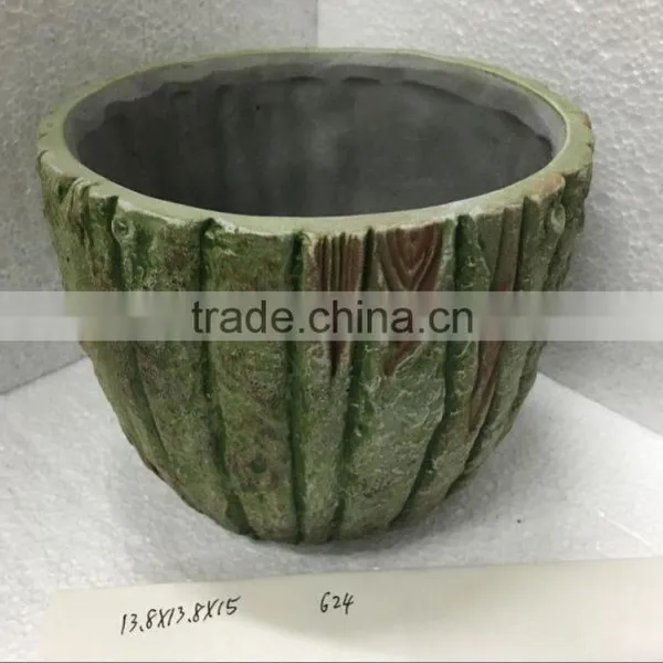 Green Colour in Simply Design Cement Flower Pot for Garden Deco photo-3