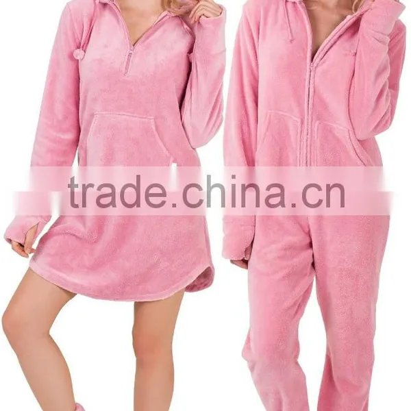 2017 Christmas Onesie Plush Heavyweight Microfleece Sleepshirt & Family Hoodie-footie Pajamas Sublimation Onesie for Women photo-2