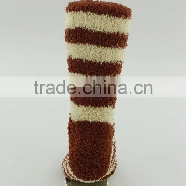 Red Strip Microfiber Cozy Indoor Home Socks Women photo-4