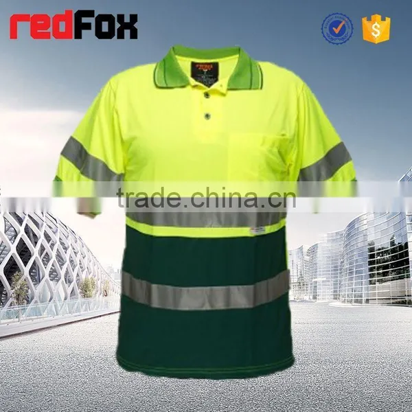 Two-colored Reflective Safety T-shirt for Worker Polo T-shirts 2014 High Visibility Esd T-shirt for Adult photo-3