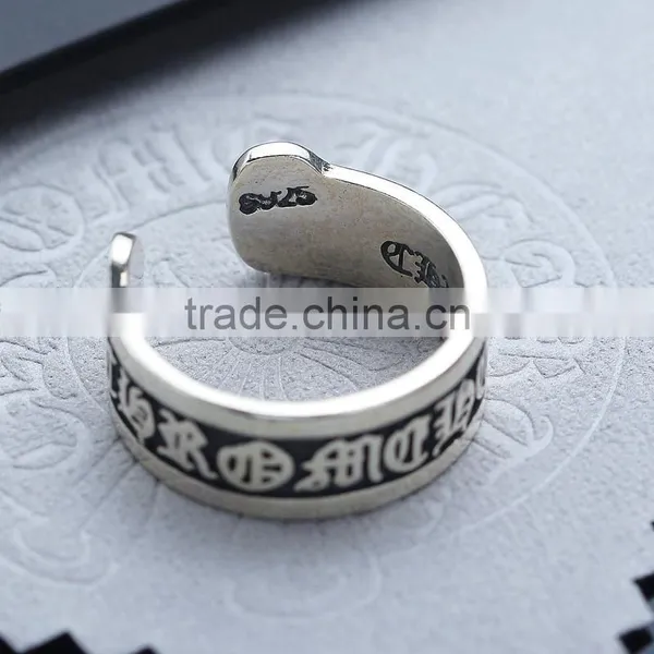 Manufacturer Top Quality Words Patterned Men's Jewelry Mystic Sterling Silver Big Ring for Men photo-4