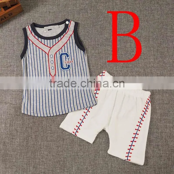 New Item 2016 Children Clothes Baby Boy Boutique Football Outfit Clothing Set Cartoon Letter T Shirt Stripe Shorts photo-3
