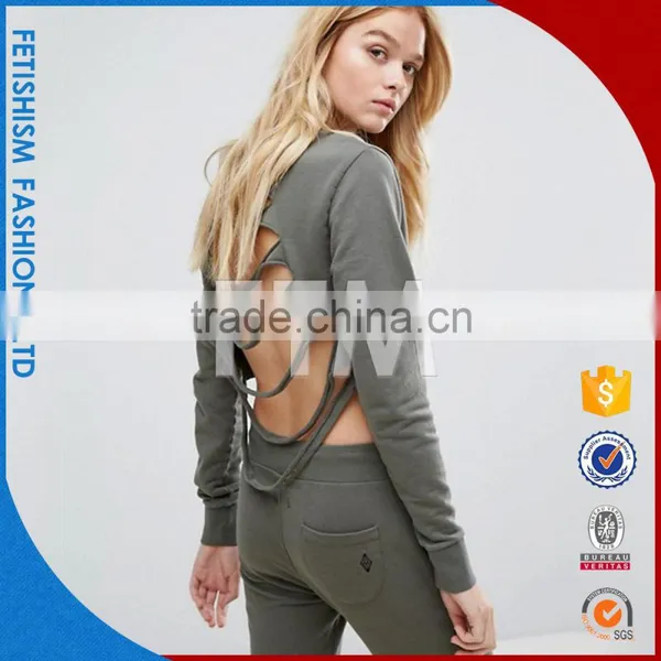 2017 Summer New Korean Women's Umbrella Short Paragraph Primer Shirt Shirt Back Hollow Slim Long Sleeve T-shirt photo-2