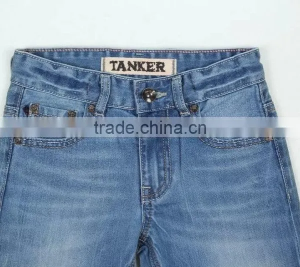 Boys Light Blue OEM/Wholesale HIGH-END100% Cotton Jeans Kids Fashion Denim Blue Jean photo-3