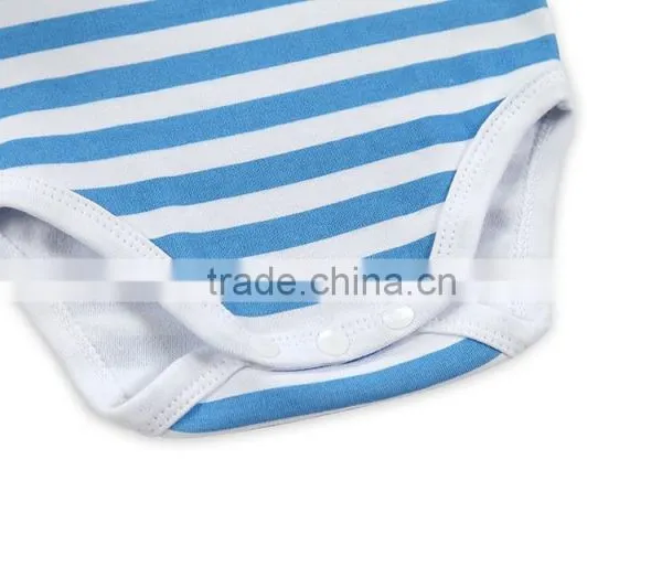 2017 Navy Style Wholesale Baby Romper Blue & White Stripes Pattern Long Sleeves Onesie Baby Bodysuit Jumper photo-4