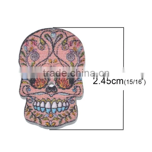 Hinoki Wood Sewing Buttons Scrapbooking 2 Holes Skull At Random photo-2