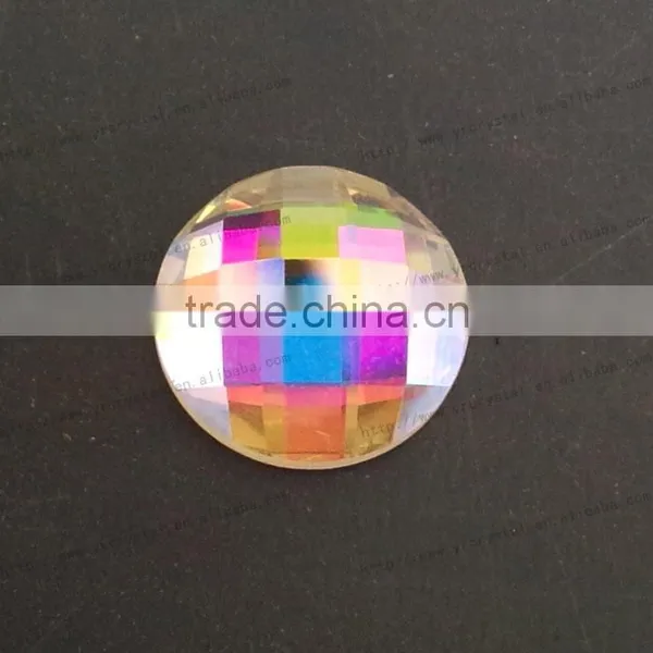 Crystal AB Round Shiny Glass Flat Back Rhinestone Crystal Stone photo-6