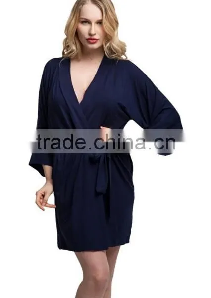 Cheap Cotton Short Kimono Modal Bathrobe photo-6