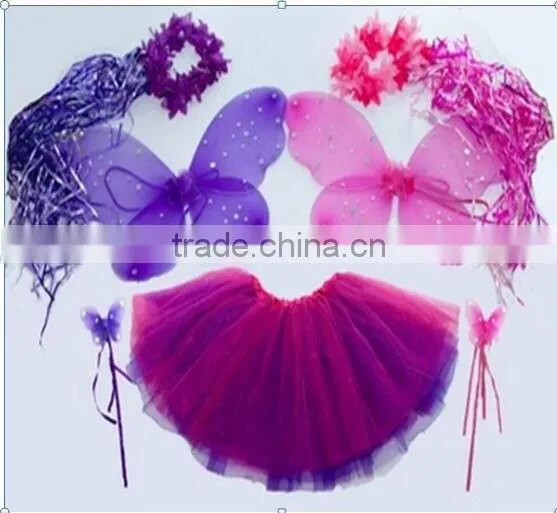 Flower Girls Tutu Dresses With Butterfly Wings Costume Set photo-5