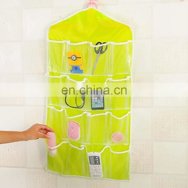 16 Pockets Door Wall Hanging Bag Sundry Socks Shoe Storage Tidy Pouches Green photo-6