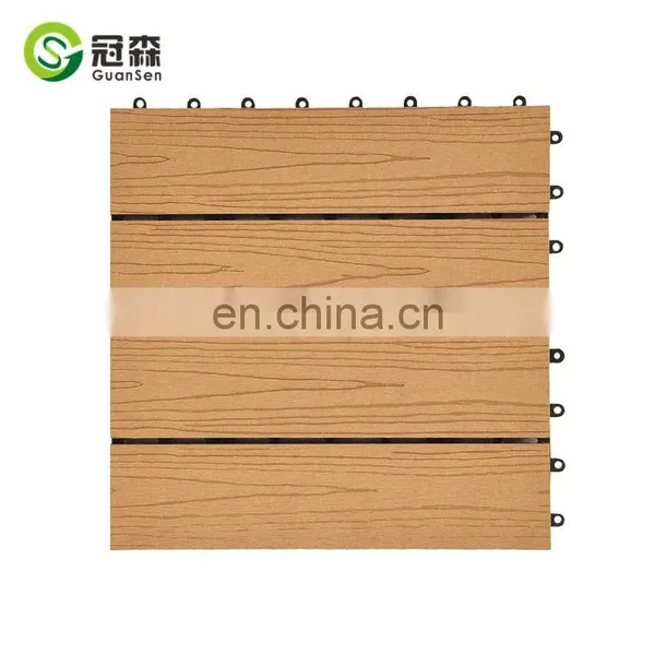 WPC Garden Swimming Pool Decoration Deck DIY Tiles 310*310mm Wpc Interlocking Decking Tiles photo-3