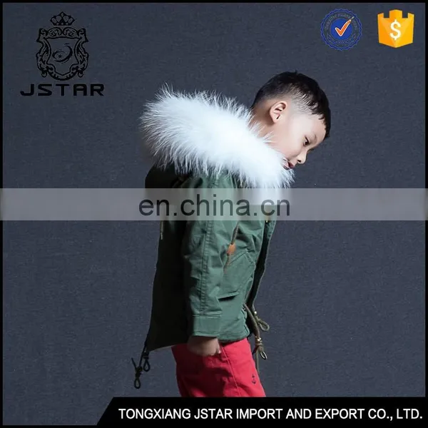 China Cheap Raccoon Fur Jacket Parka Best Warm Children Winter Coat photo-3