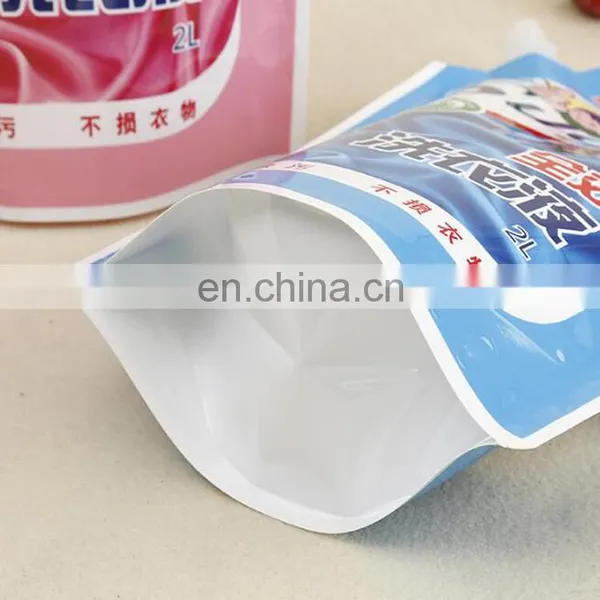 Customized Reusable Laundry Detergent Packaging Bag Spout Pouch Bag / Liquid Stand up Spout Pouch With Top photo-3