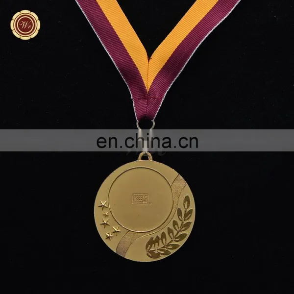 Wr Quality 3D Design Art Craft Collectible Gold Foil Metal Medal With Free Ribbon For Awards photo-2