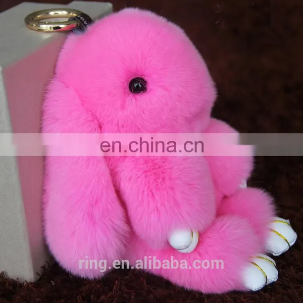 Christmas Gift Girl Bag Pendant Rabbit Jewelry Cute Mink Fur Rabbit Plush Keychain photo-5