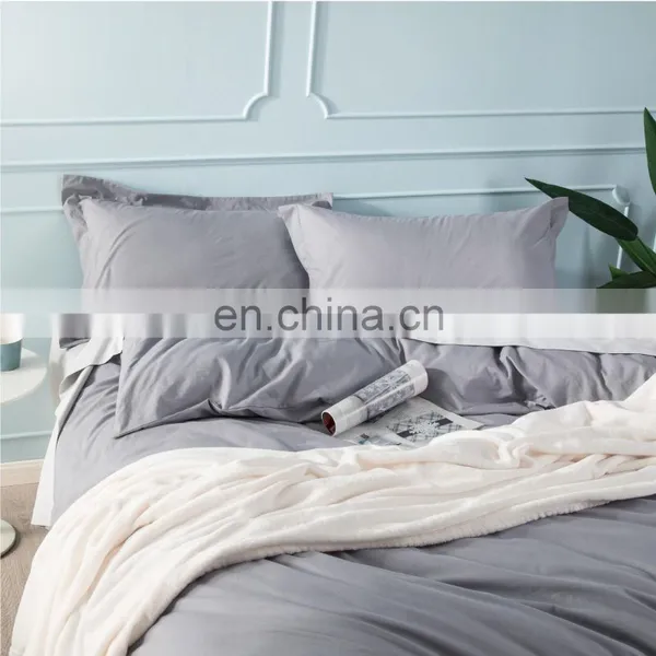 Holiday Pure Gray Twin Size Duvet Cover Bedding Set With Zipper Closure photo-2