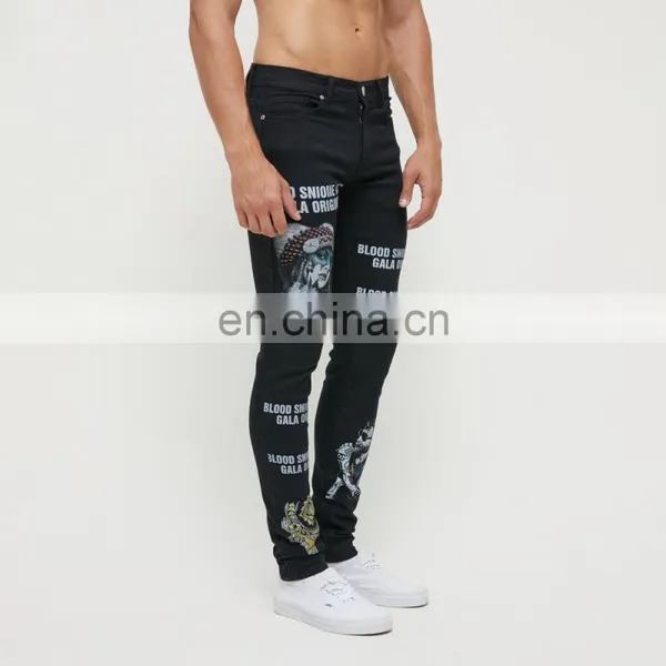 DiZNEW Bulk Trendy Men Digital Print Jeans Denim Men's Pants Men Jeans Pants photo-3
