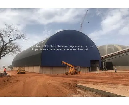Large Span Design Space Frame Steel Structural Arch Roof Design Coal Storage Shed photo-2
