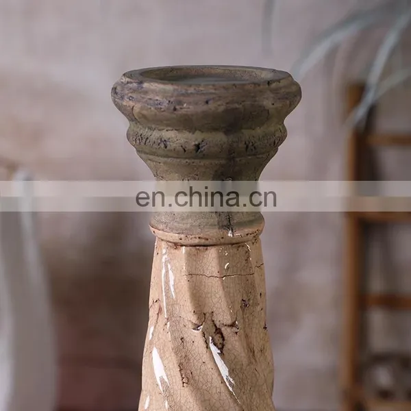 Wholesale Vintage Home Decoration Piece Hotel Custom Cheap Cement Antique Candle Stand Holders photo-2