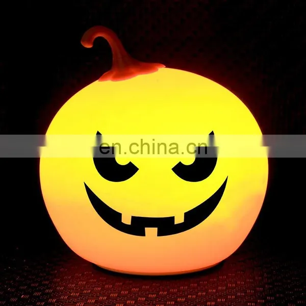 Halloween Lights Baby Night Lights for Kids Pumpkin Lamp Jack-O-Lantern Rechargeable Silicone Pat Light photo-4