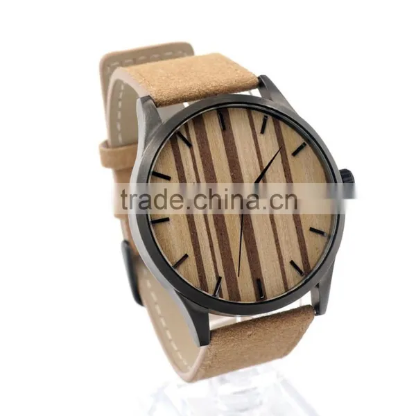 2016 New Style Leather Band Smart Watch&wooden Watch& Watches Men Japanese Quartz Movement Watches photo-2