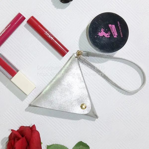 PU Triangle Coin Purse Storage Bag Mini Handbag Customizable LOGO photo-5