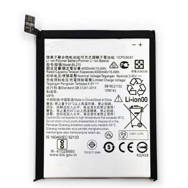 Replacement Batteries BL270 Battery For Motorola Moto G6 PLAY/E5 4000mAh 3.85V LI-ION