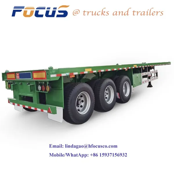 8 Axles Flatbed Trailer , Heavy-duty Cargo and Equipment,construction Machinery From China photo-5