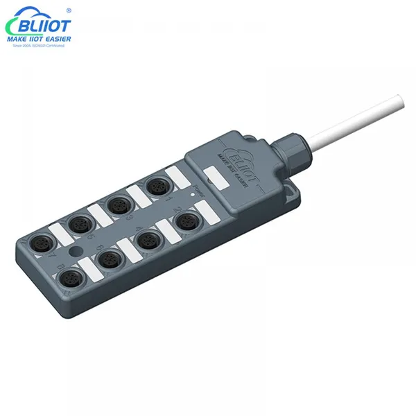 M12 PNP 4Port IP69K Waterproof Prefabricated Cable Sensor Junction Box for Packing Machine