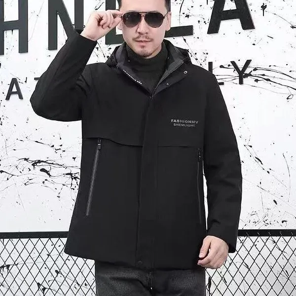 Men's New Winter Thickened Detachable Shell Replacement Fur Coat With Rabbit Fur Filling photo-2