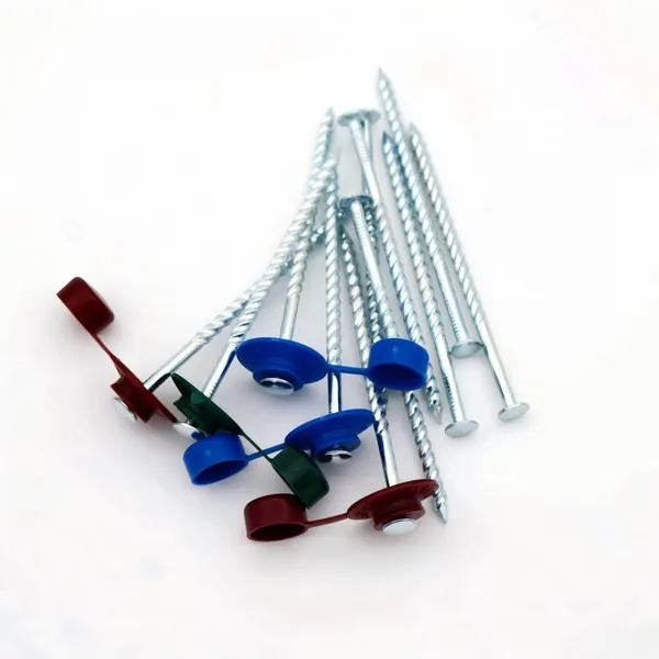 China Zinc-Coated Twist Nails With Color-Coded Plastic Caps - 2.5mm Shank Diameter photo-4