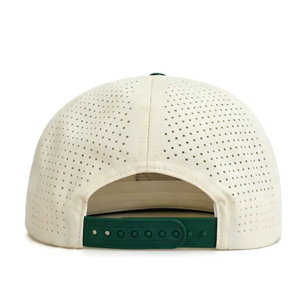 Waterproof Laser Cut Perforated Outdoor Running Hat Breathable 5 Panel Camper Caps for Men Women New Design Soft Top Sports Cap photo-3