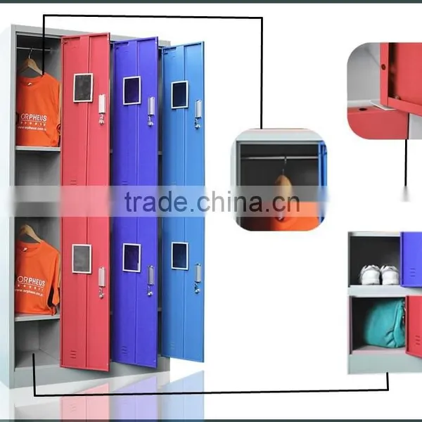 Multi-purpose Metal Locker Adjustable Shelves Steel Locker Wardrobe 3 Wide 2 Tier Metal School Locker photo-6