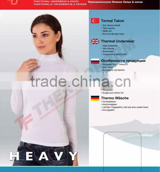 Thermal Heavy Women Underwear Turtle Neck