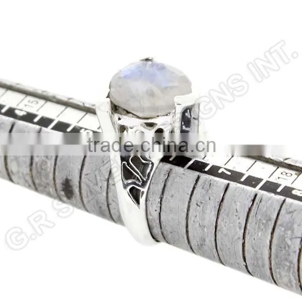 Natural Gemstone Wholesale Rings,rainbow Moonstone Sterling 925 Silver Rings Jewelry