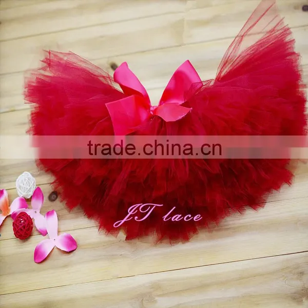 Newborn Tutu Set - Baby Girls - Maroon and Matching Flower Headband - With Pearls Rhinestones photo-3