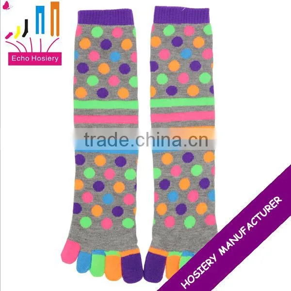 Women Funny Five Toe Socks With Dots