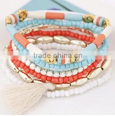 >>New Design Colorful Multi Layer Tassel Bead Bracelets / photo-6