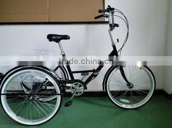 24" Red 3 Wheel Bike/ Freestyle Trike for Adult/folding Trike 6 Speed & 1 Speed photo-2