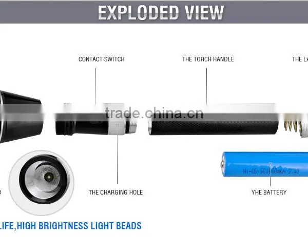 Cheap High Power Long Distance Aluminum Portable The Middle East LED Rechargeable Flashlight Torch - JD104 Keen photo-4
